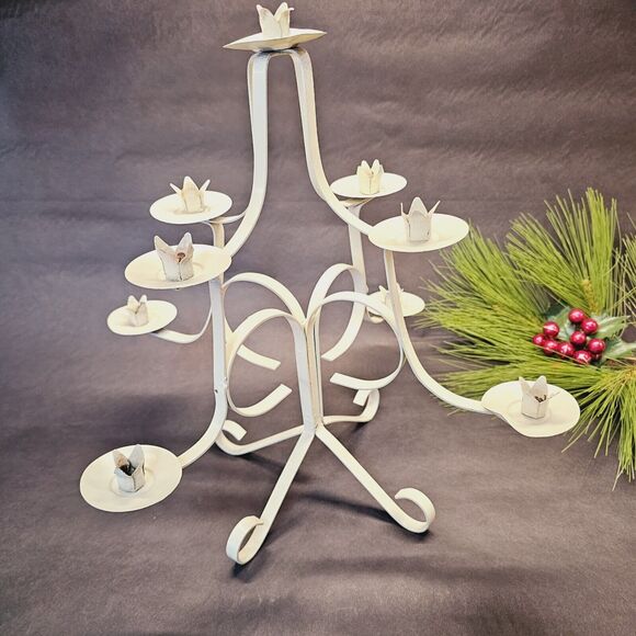 Hallmark? Metal Christmas Tree Candle Taper Holder Decoration Table Top 14" High - Picture 11 of 12